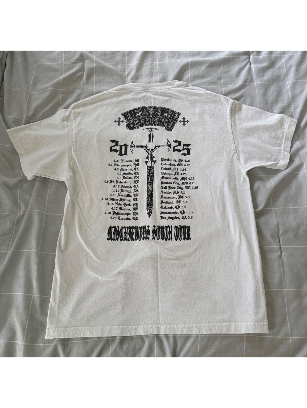 Denzel Curry 2025 concert tshirt white mens L